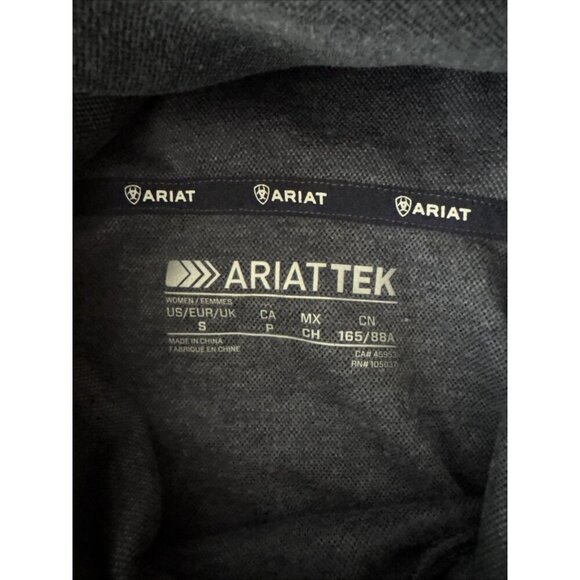 Ariat Tek Women's Canny Top Long Sleeve Funnel Neck Grey Size S - Picture 4 of 7